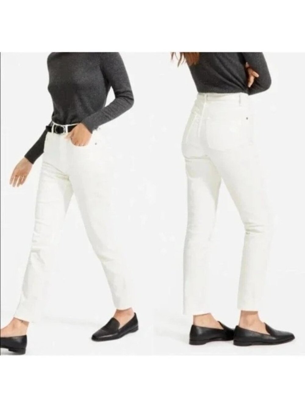 Everlane The Cheeky Jean 28 Crop Cotton White Jean Denim Summer Casual